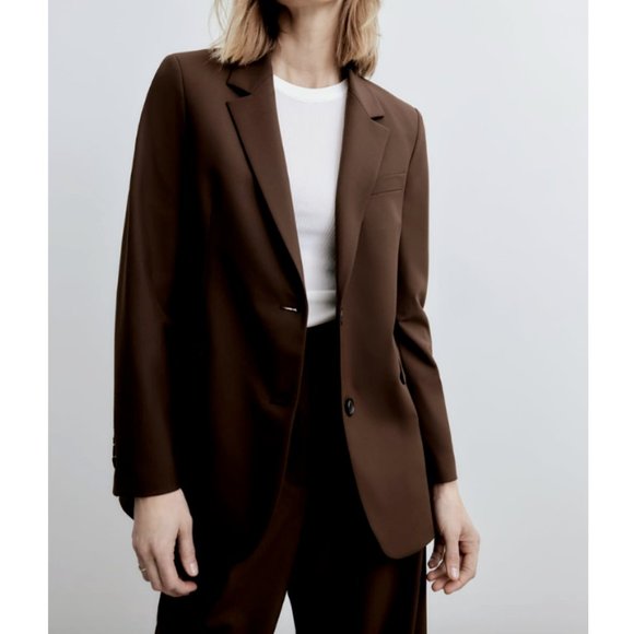 ZARA NEW WOMAN STRAIGHT CUT BLAZER WITH POCKETS BROWN 2600/645 XS-XXL - Picture 3 of 11